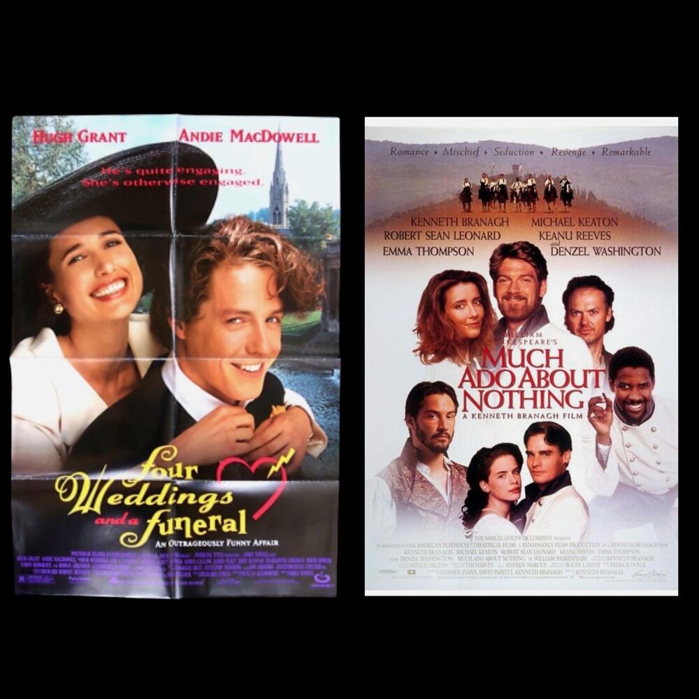 Four Weddings & a Funeral, Much Ado About Nothing Original Movie Posters 27x41" - Picture 2 of 4